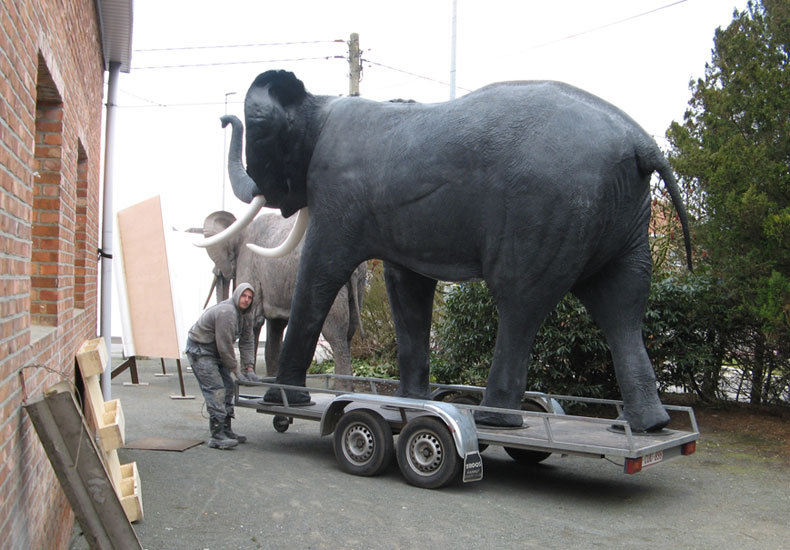 Reconstructie olifant in polyester